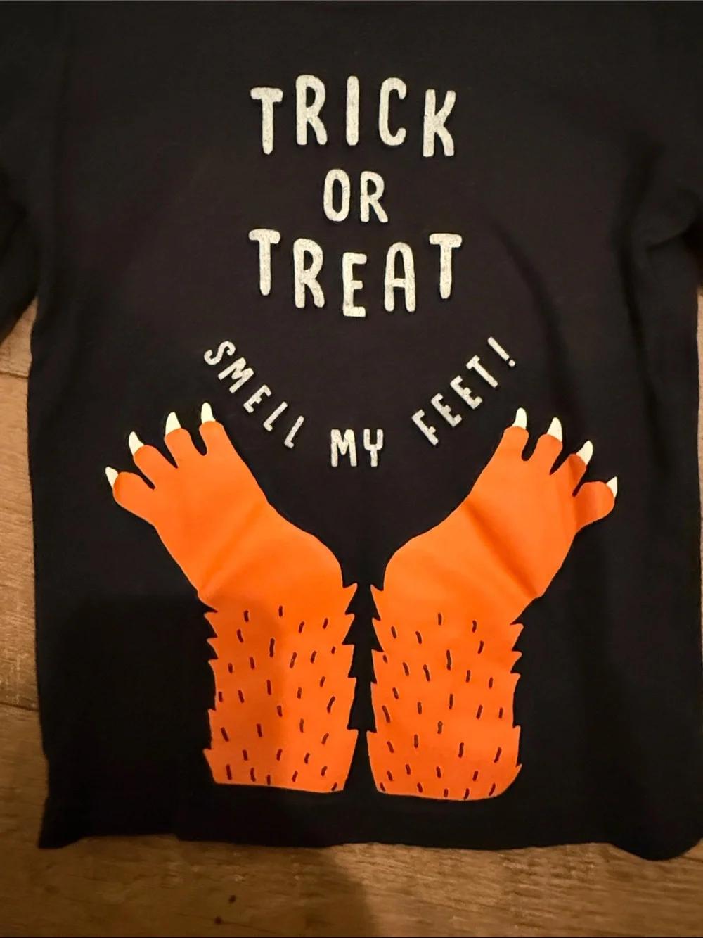 Carter's Black Long Sleeve 'Trick or Treat' Shirt with Orange Monster Feet